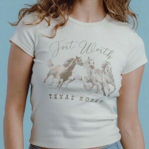 Fort Worth Western Horse Cream Top